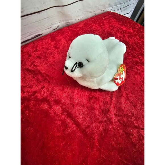 1996 Seamore the Seal Ty Beanie Baby 4029- 4th Gen Red Heart Hang Tag Gray White - Picture 7 of 7